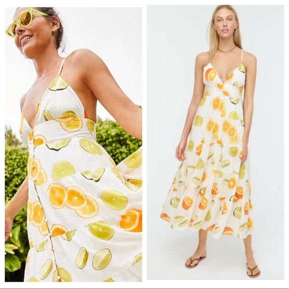 J. Crew Dresses & Skirts - Edie Parker X J.Crew Citrus Tiered Maxi Dress